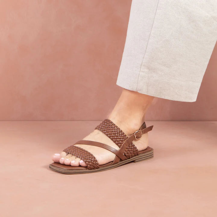 Basque Strap Los Cabos Basquet Ankle Strap Sandals Brandy 36 – Coastline Fashion
