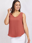 Caroline Morgan V Neck Shell Top