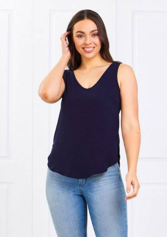 Caroline Morgan V Neck Shell Top