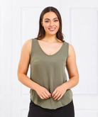 Caroline Morgan V Neck Shell Top