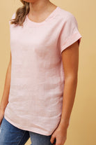 Caroline Morgan Cap Sleeve Linen Top