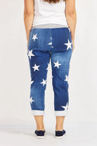 Bottega Cotton Stretch 7/8 Pant Navy White Star